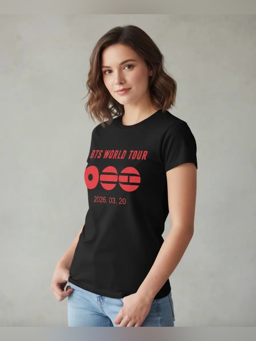 BTS fan t-shirt themed around a 2026 world tour